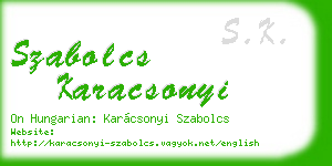 szabolcs karacsonyi business card