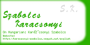 szabolcs karacsonyi business card